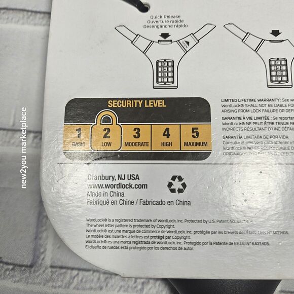 Word lock CL-662-G1 6 Feet 10mm 4 Letter Combination Resettable Cable Bike Lock - Picture 7 of 10